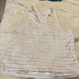 ZYIA White and Gold Tank Top